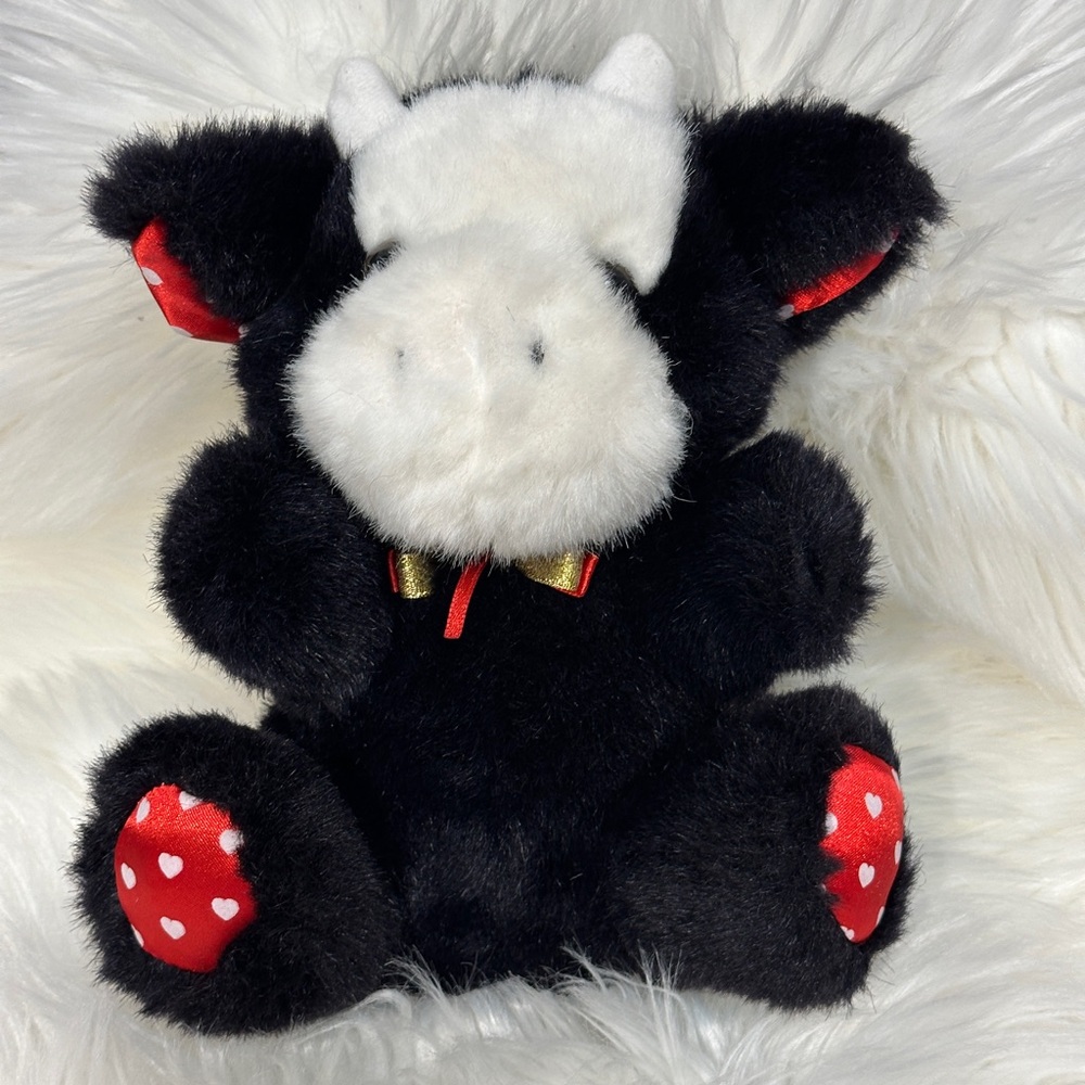 Adorable Black and White Plush Cow Toy
